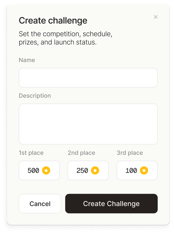 Challenge creation dialog